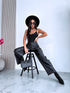 Faux leather pants "REALITY" T383 - BLACK
